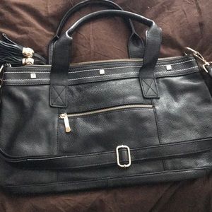 Black Cuore pelle bag large leather